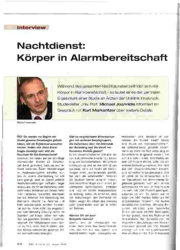 Vorschauseite 1: Nachtdienst: Körper in Alarmbereitschaft