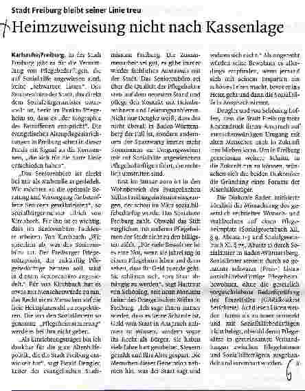 Vorschauseite 1: Heimzuweisung nicht nach Kassenlage