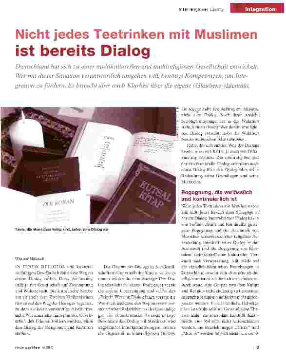 Vorschauseite 1: Nicht jedes Teetrinken mit Muslimen ist bereits Dialog