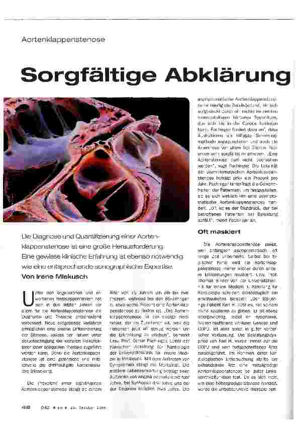 Vorschauseite 1: Sorgfältige Abklärung kann Leben retten