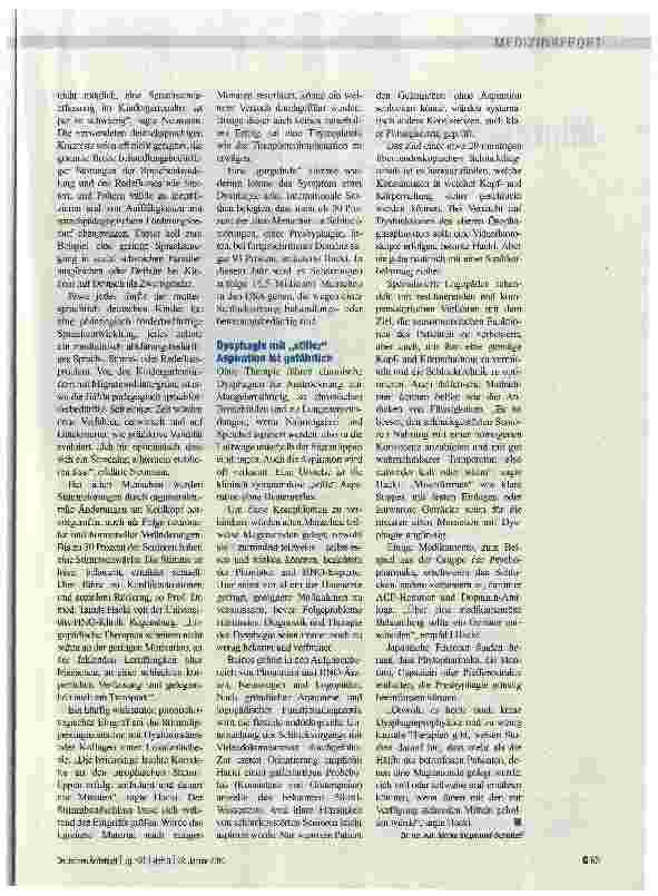 Vorschauseite 2: Dysphagien, aber auch Stimmund Sprachstörungen unterbehandelt
