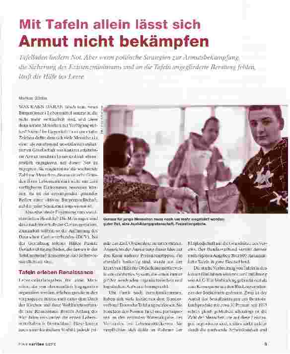 Vorschauseite 1: Mit Tafeln allein lässt sich Armut nicht bekämpfen
