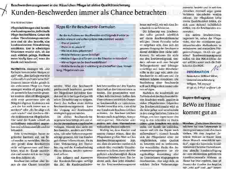 Vorschauseite 1: Kunden-Beschwerden immer als Chance betrachten