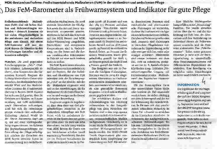 Vorschauseite 1: Das FeM-Barometer als Frühwarnsystem und Indikator für gute Pflege