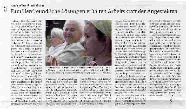 Vorschauseite 1: Familienfreundliche Lösungen erhalten Arbeitskraft der Angestellten