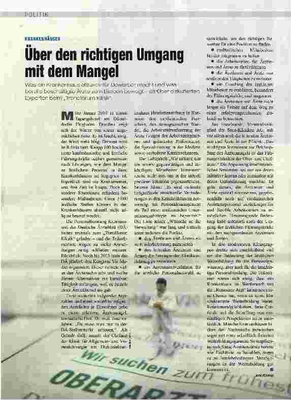 Vorschauseite 1: Über den richtigen Umgang mit dem Mangel