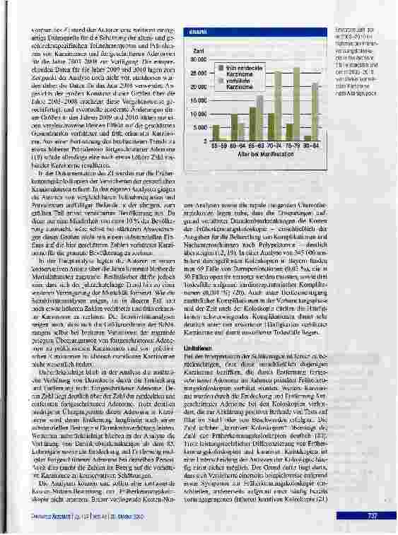 Vorschauseite 5: Zwischenbilanz der Früherkennungskoloskopie nach acht Jahren