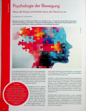 Vorschauseite 1: Psychologie der Bewegung Wenn der Körper entscheidet, bevor der Mensch es tut