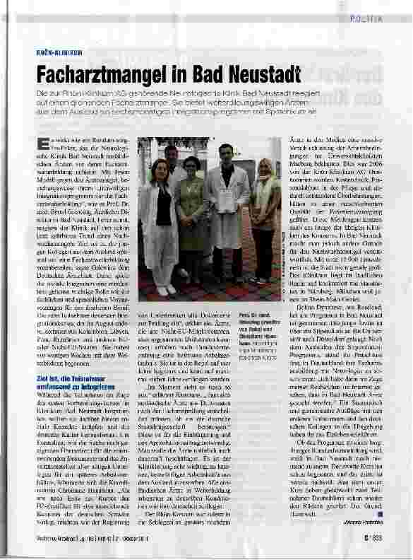 Vorschauseite 1: Facharztmangel in Bad Neustadt