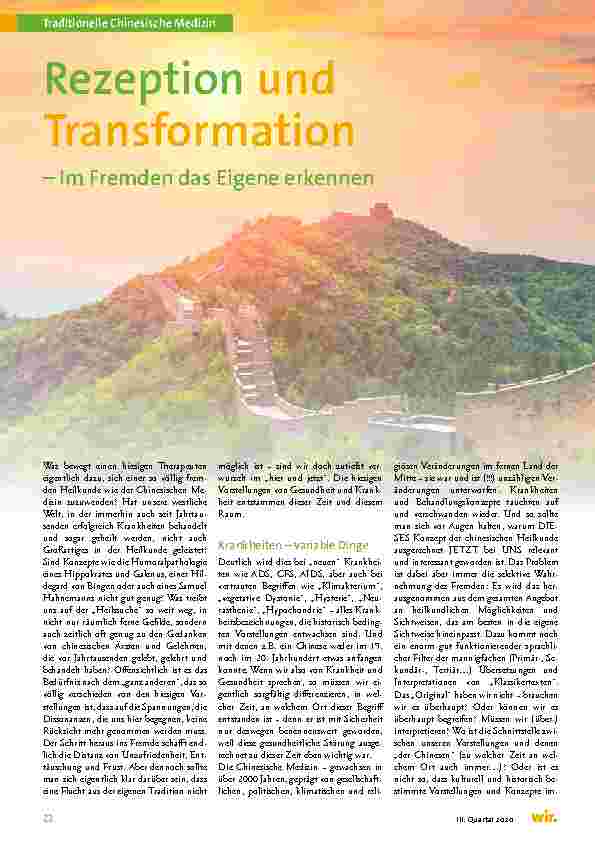 Vorschauseite 1: Rezeption und Transformation – Im Fremden das Eigene erkennen
