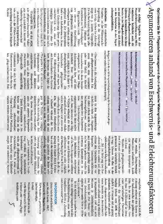 Vorschauseite 1: Optimieren Sie Ihr Pflegestufenmanagement durch erfolgreiche Widersprüche (Teil 8)Argumentieren anhand von Erschwernisund Erleichterungsfaktoren