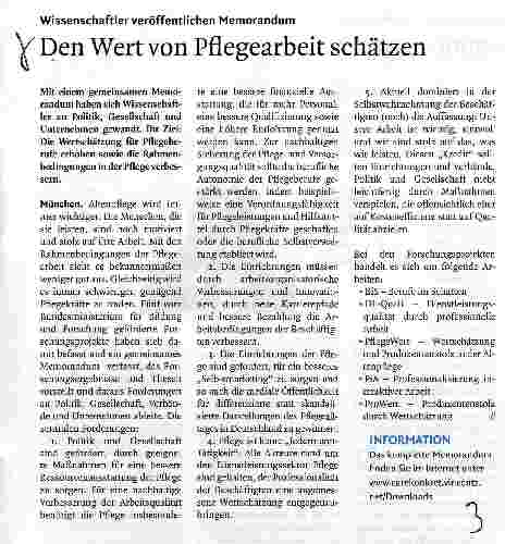 Vorschauseite 1: Den Wert von Pflegearbeit schätzen
