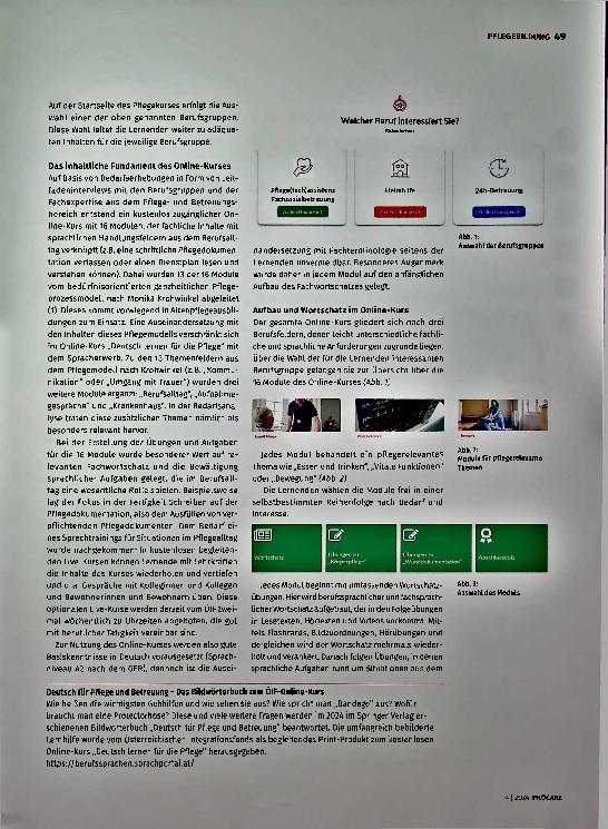 Vorschauseite 2: Zielgenau und flexibel Deutsch lernen. Ein kostenloser Online-Kurs des Integrationsfonds für die Pflege.