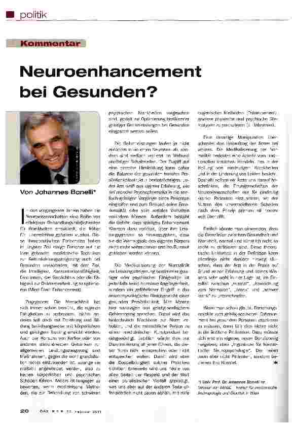 Vorschauseite 1: Neuroenhancement bei Gesunden?