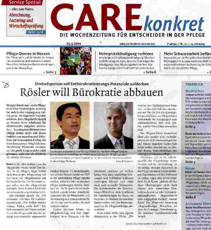 Vorschauseite 1: Rösler will Bürokratie abbauen
