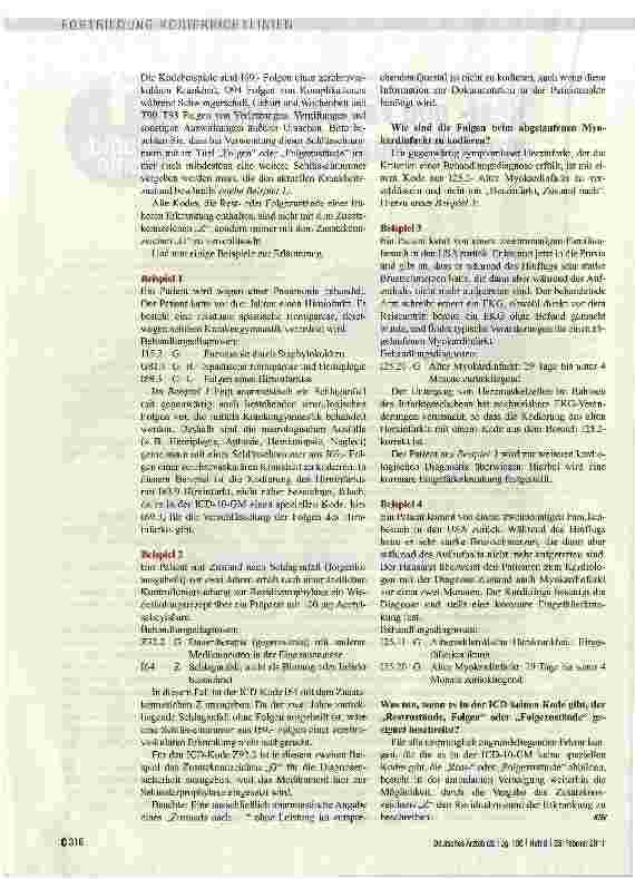 Vorschauseite 2: FORTBILDUNG: AMBULANTE KODIERRICHTLINIENRestund Folgezustände von Erkrankungen