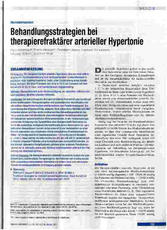 Vorschauseite 1: Behandlungsstrategien bei therapierefraktärer arterieller Hypertonie