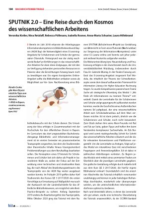 Vorschauseite 1: SPUTNIK 2. 0 – Eine Reise durch den Kosmos des wissenschaftlichen Arbeitens