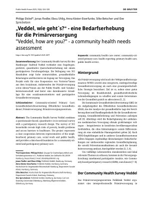 Vorschauseite 1: „Veddel, wie geht´s? “ - eine Bedarfserhebung für die Primärversorgung