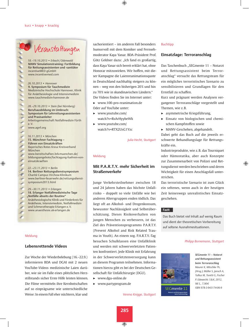 Vorschauseite 1: Buchtipp ? Einsatzlage: Terroranschlag