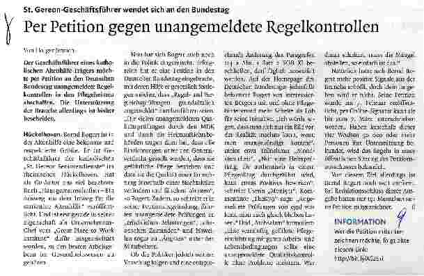 Vorschauseite 1: Per Petition gegen unangemeldete Regelkontrollen