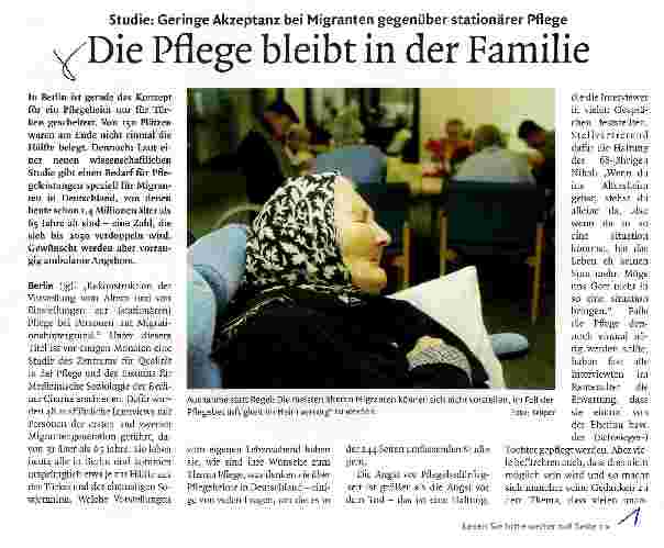 Vorschauseite 1: Die Pflege bleibt in der Familie