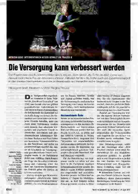 Vorschauseite 1: Die Versorgung kann verbessert werden