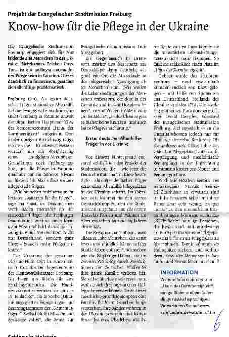 Vorschauseite 1: Know-how für die Pflege in der Ukraine
