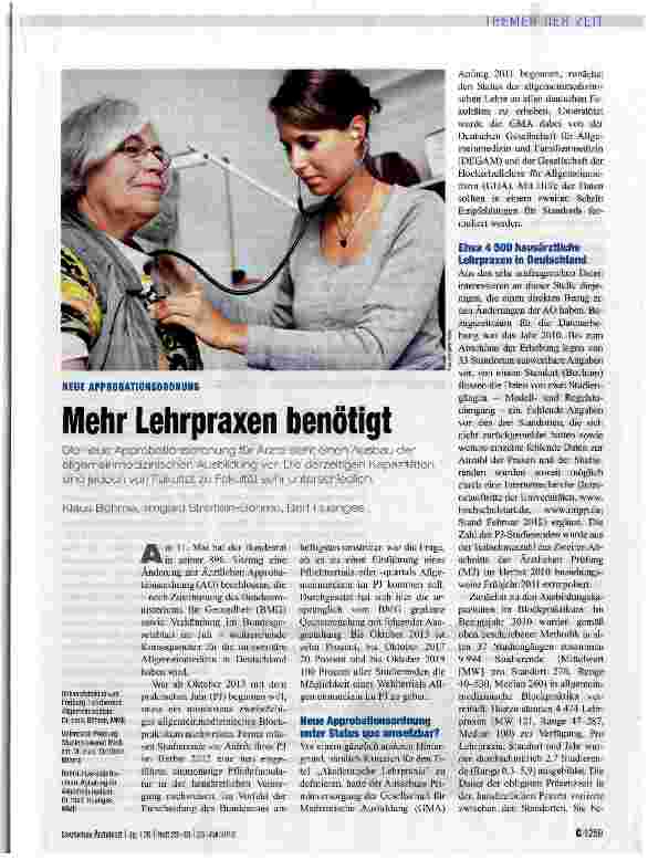 Vorschauseite 1: Mehr Lehrpraxen benötigt