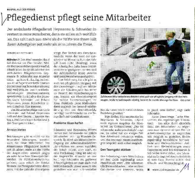 Vorschauseite 1: Pflegedienst pflegt seine Mitarbeiter