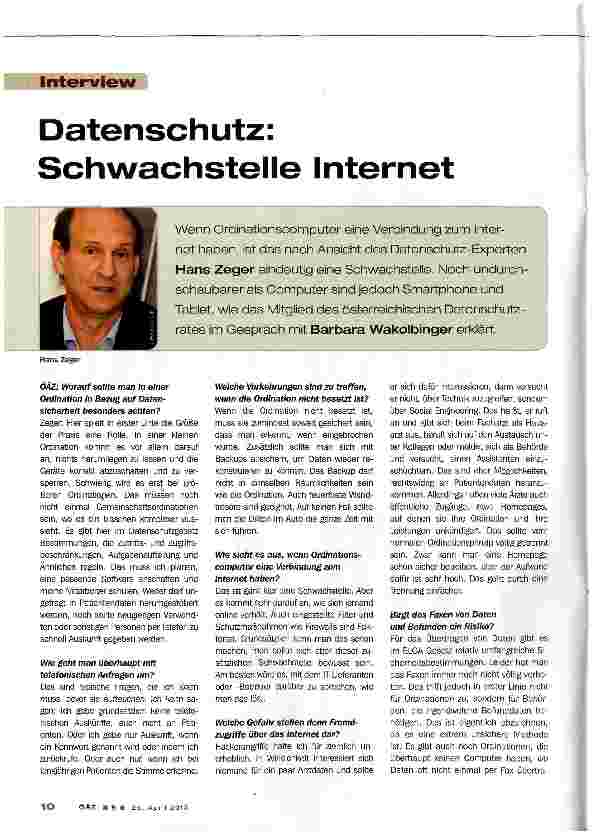 Vorschauseite 1: Datenschutz: Schwachstelle Internet