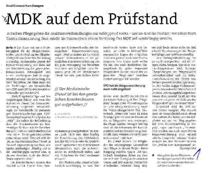 Vorschauseite 1: MDK auf dem Prüfstand