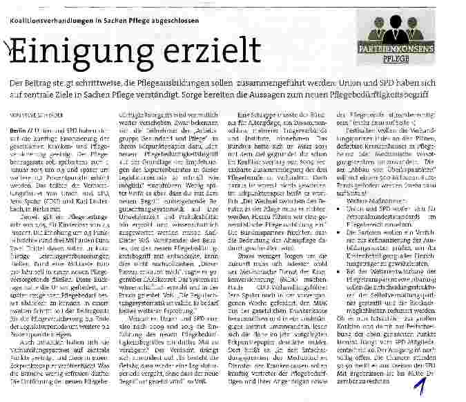 Vorschauseite 1: Einigung erzielt