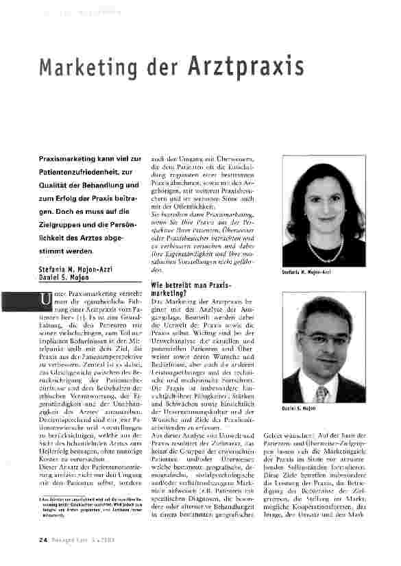 Vorschauseite 1: Marketing der Arztpraxis