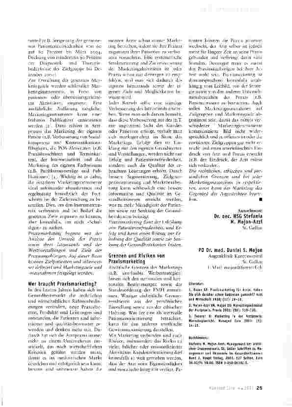 Vorschauseite 2: Marketing der Arztpraxis