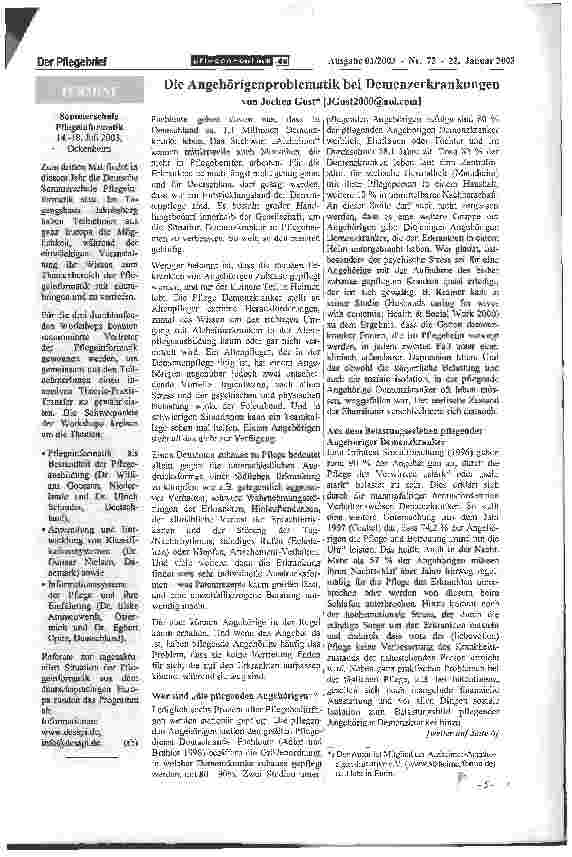 Vorschauseite 1: Die Angehörigenproblematik bei Demenzerkrankungen