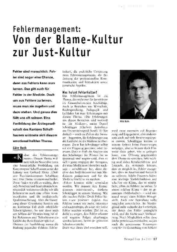 Vorschauseite 1: Fehlermanagement: Von der Blame-Kultur zur Just-Kultur