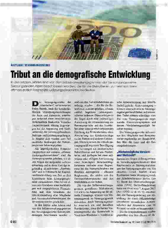 Vorschauseite 1: Tribut an die demografische Entwicklung