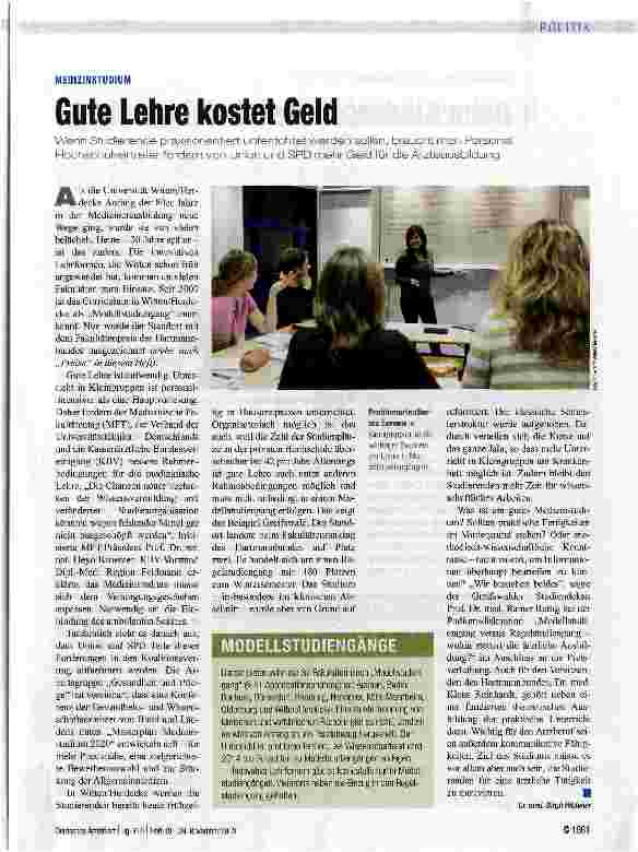 Vorschauseite 1: Gute Lehre kostet Geld