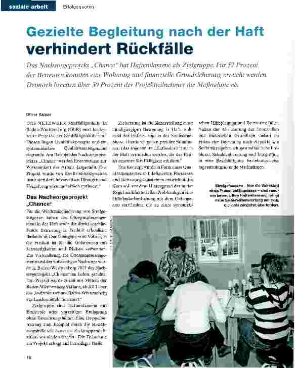 Vorschauseite 1: Gezielte Begleitung nach der Haft verhindert Rückfälle