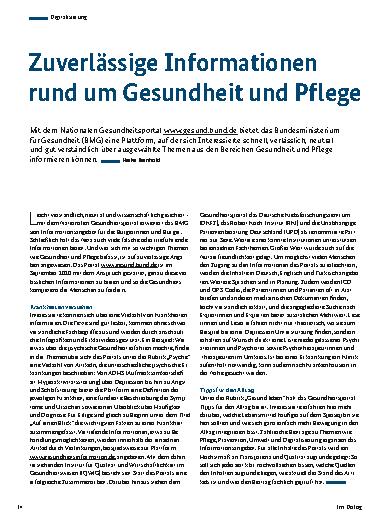 Vorschauseite 1: Zuverlässige Informationen rund um Gesundheit und Pflege