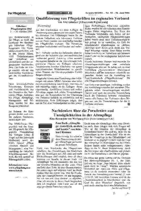 Vorschauseite 3: Qualifizierung von Pflegekräften im regionalen Verbund