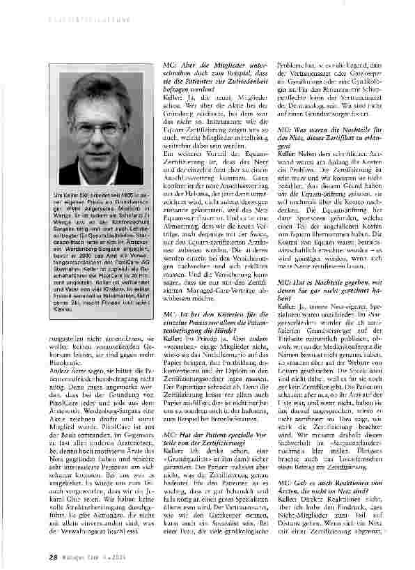 Vorschauseite 2: «Qualität nachgewiesen und uns positioniert» -die Bedeutung des Equam-Zertifikats für das Ärztenetz PizolCare