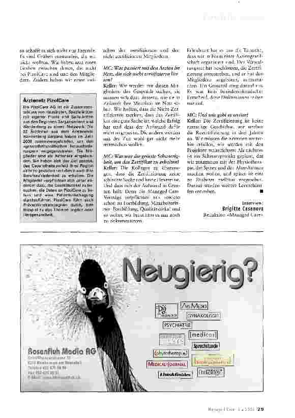 Vorschauseite 3: «Qualität nachgewiesen und uns positioniert» -die Bedeutung des Equam-Zertifikats für das Ärztenetz PizolCare