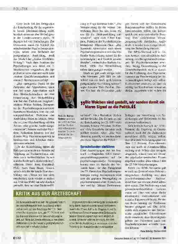 Vorschauseite 2: Wir brauchen gleiche Ausbildungsstrukturen wie die Ärzte