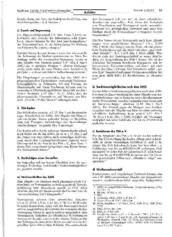 Vorschauseite 2: Strafbarkeit von Arzneimittelmusterabgaben?