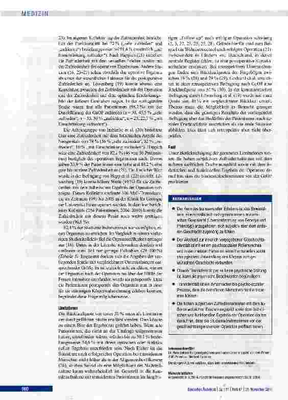 Vorschauseite 6: Zufriedenheit mit der Mann-zu-Frau-geschlechtsangleichenden Operation