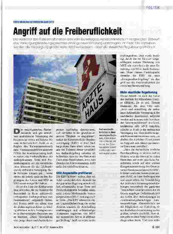 Vorschauseite 1: Angriff auf die Freiberuflichkeit