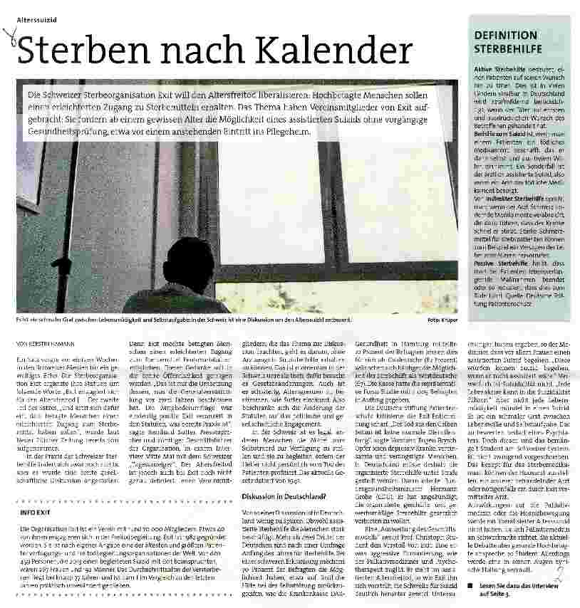 Vorschauseite 1: Sterben nach Kalender