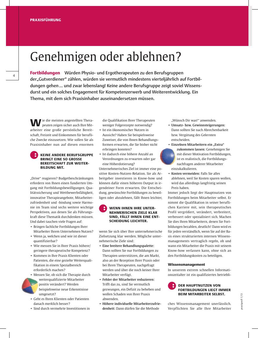 Vorschauseite 1: Fortbildungen – Genehmigen oder ablehnen?
